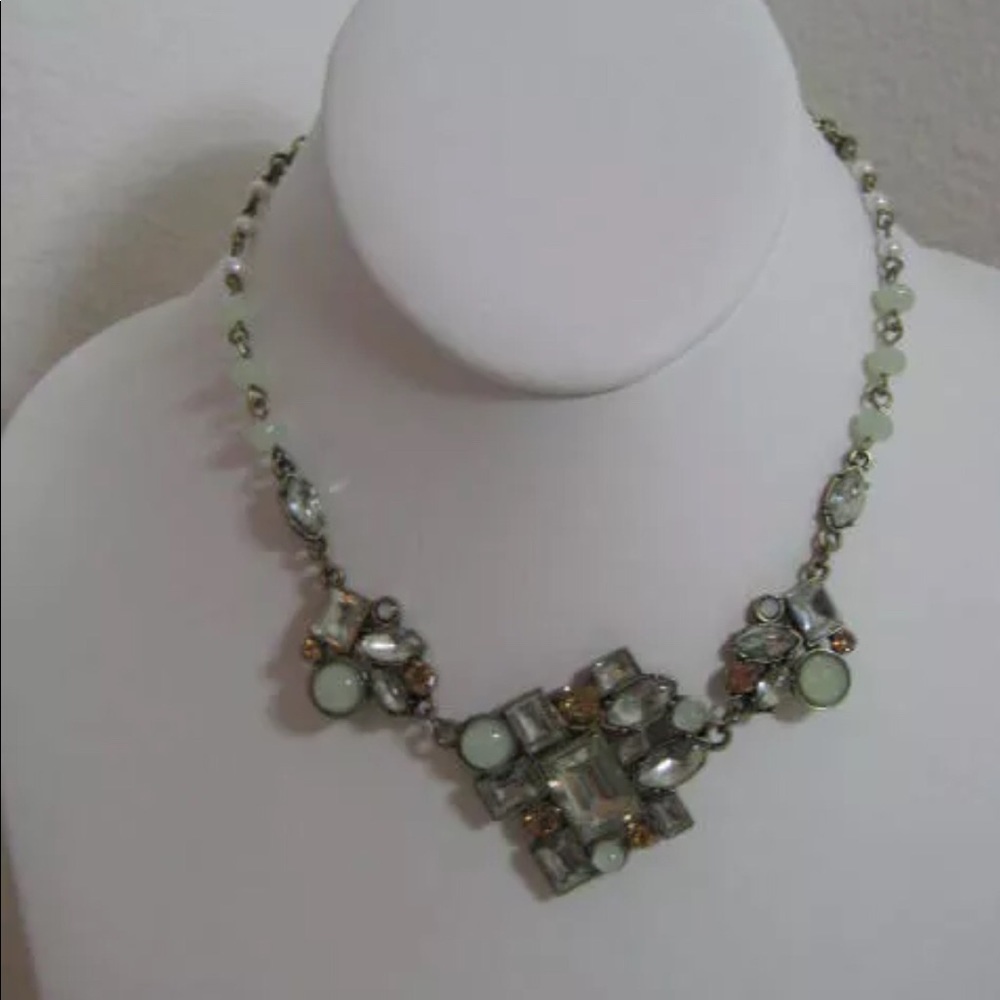 Betsey Johnson Mint Multi Green Square Necklace